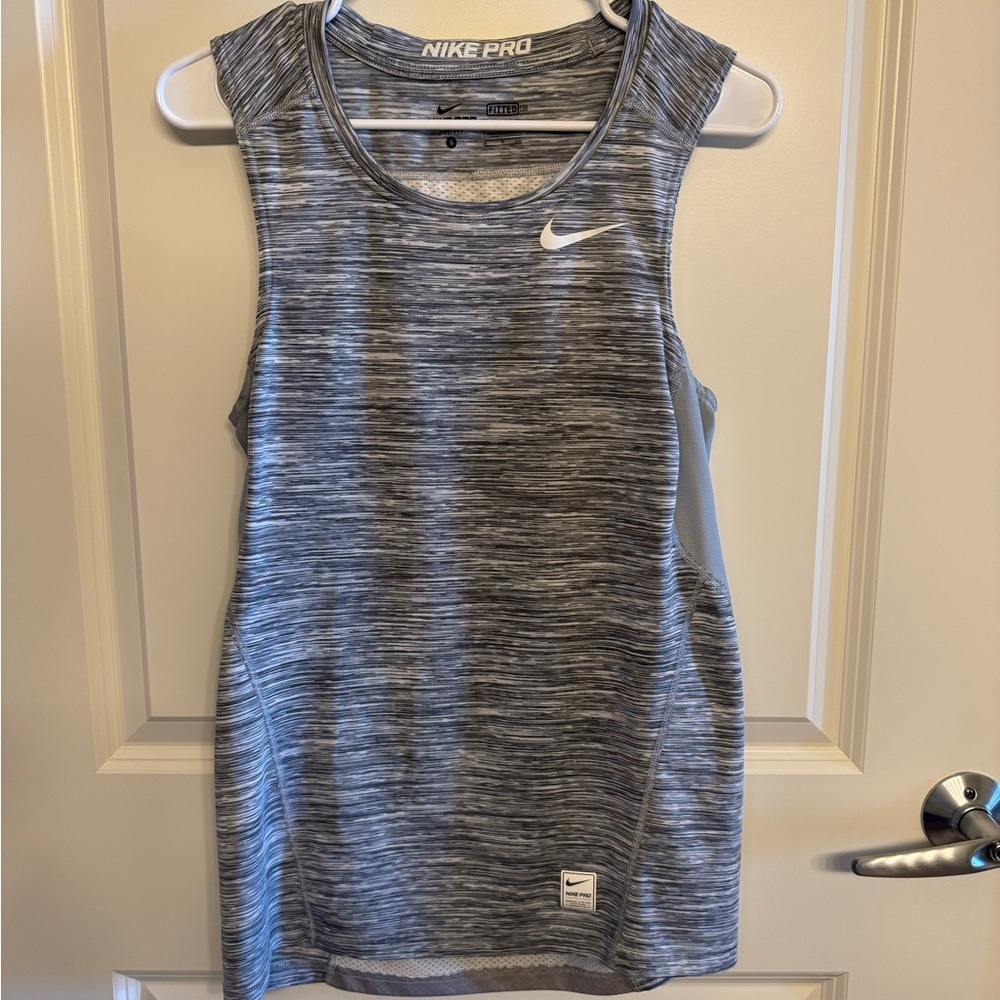 Nike Pro Combat Heathered Gray Tank Top